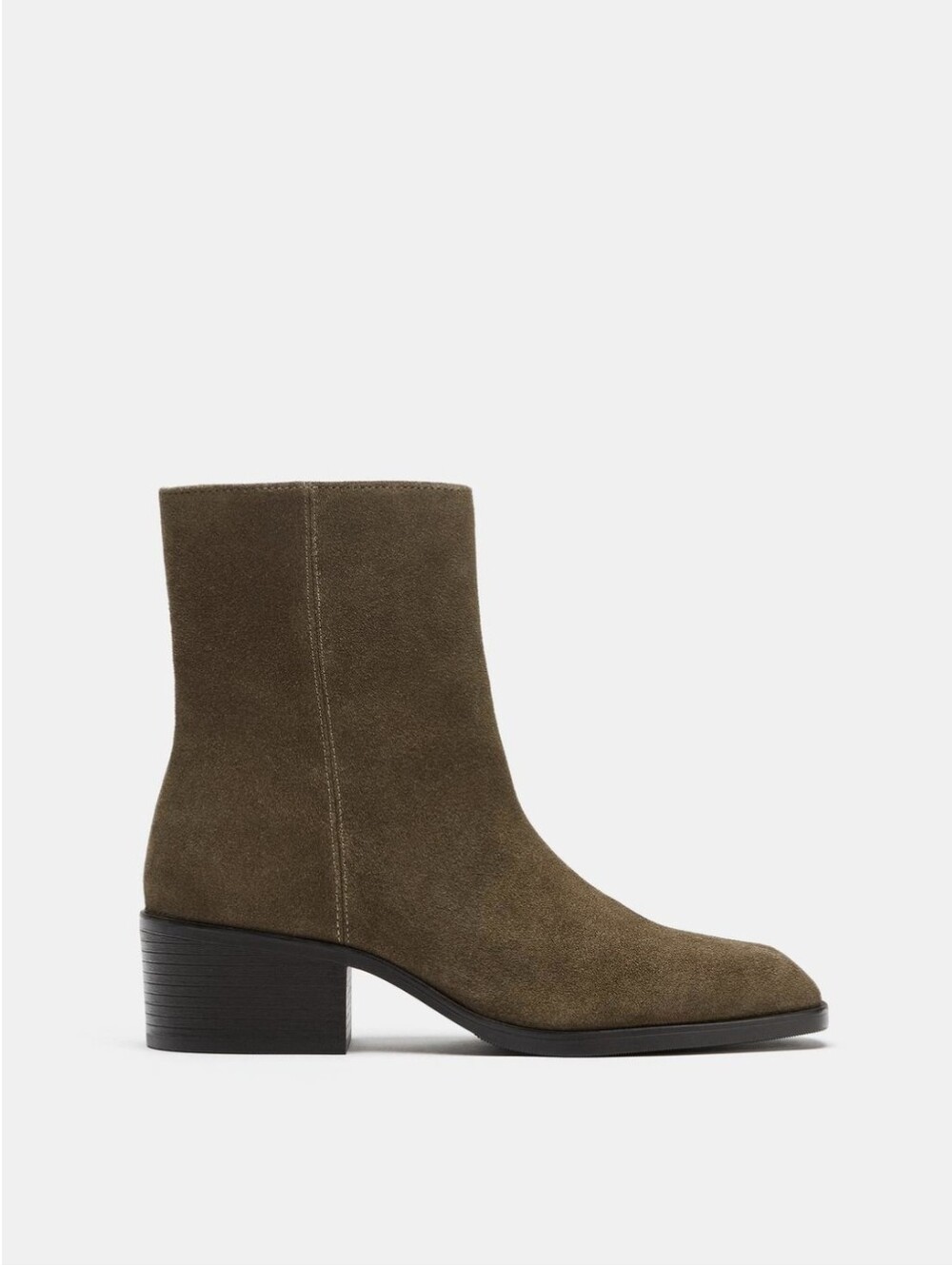 ZARA SUEDE HEELED ANKLE BOOTS